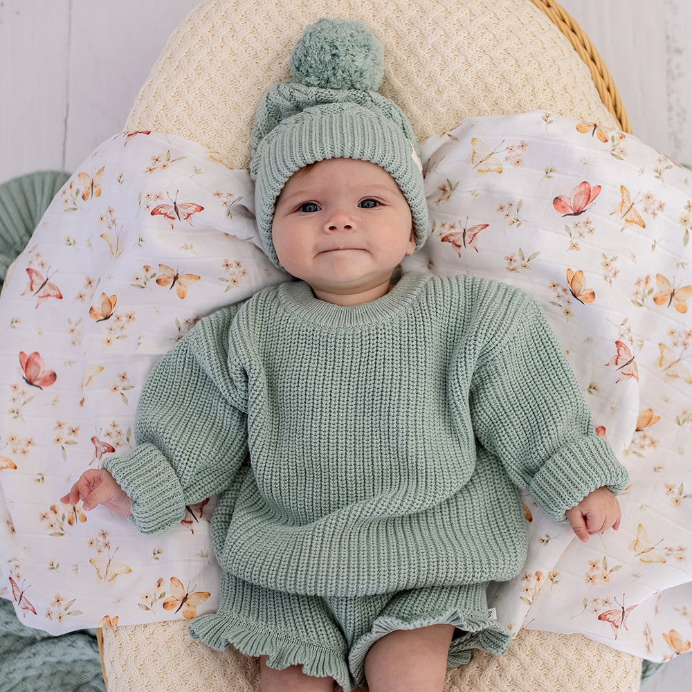 Sage Oversized Cotton Knit Jumper - View 8