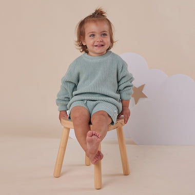 Sage Oversized Cotton Knit Jumper | Snuggle Hunny