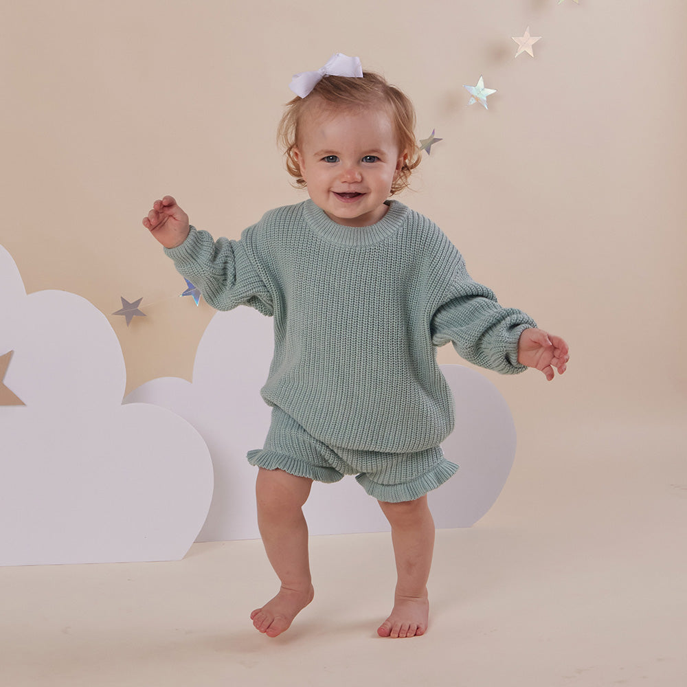 Sage Oversized Cotton Knit Jumper - View 16
