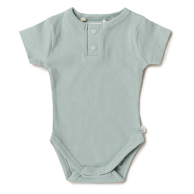 Sage Short Sleeve Organic Bodysuit-Snuggle Hunny