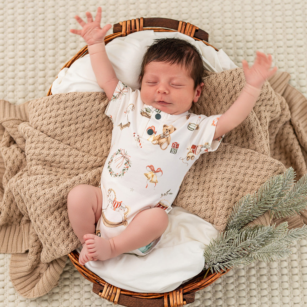 Santa's Toy Shop Short Sleeve Organic Bodysuit - View 15