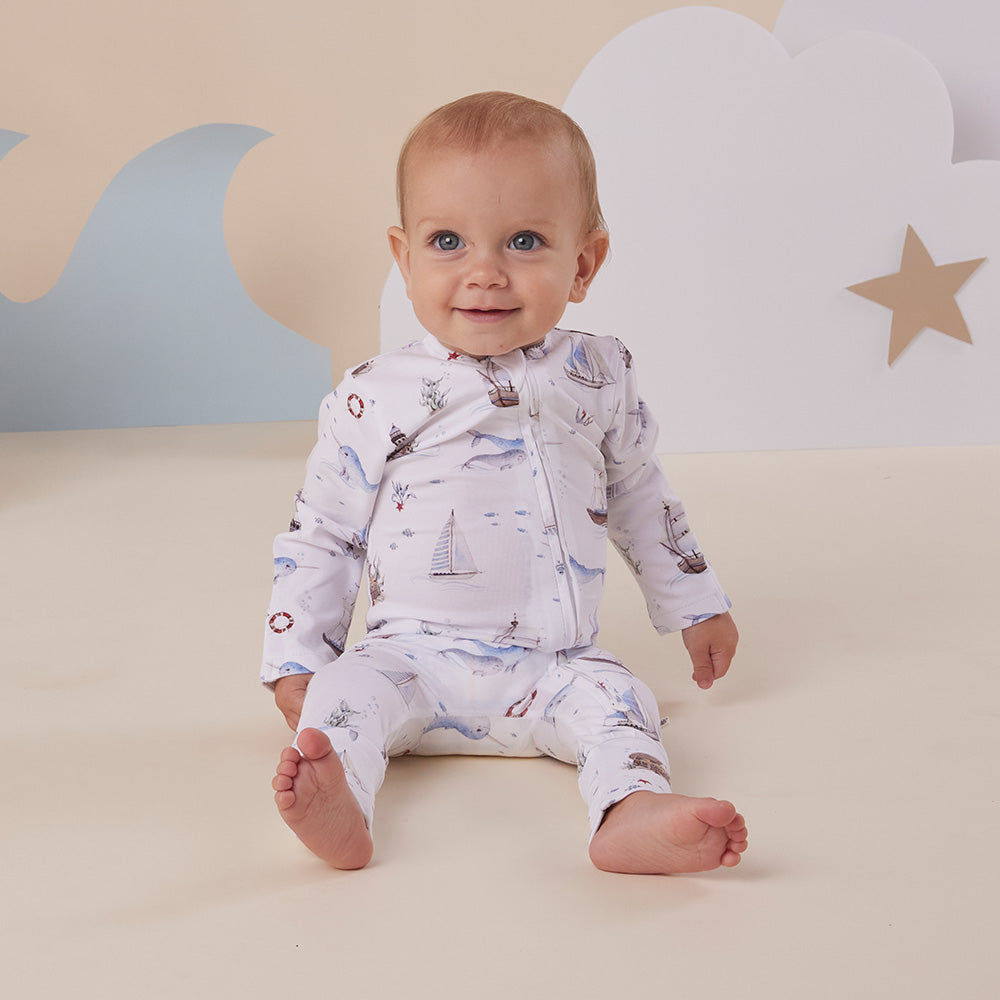 Set Sail Organic Snugglesuit Convertible Romper - View 9