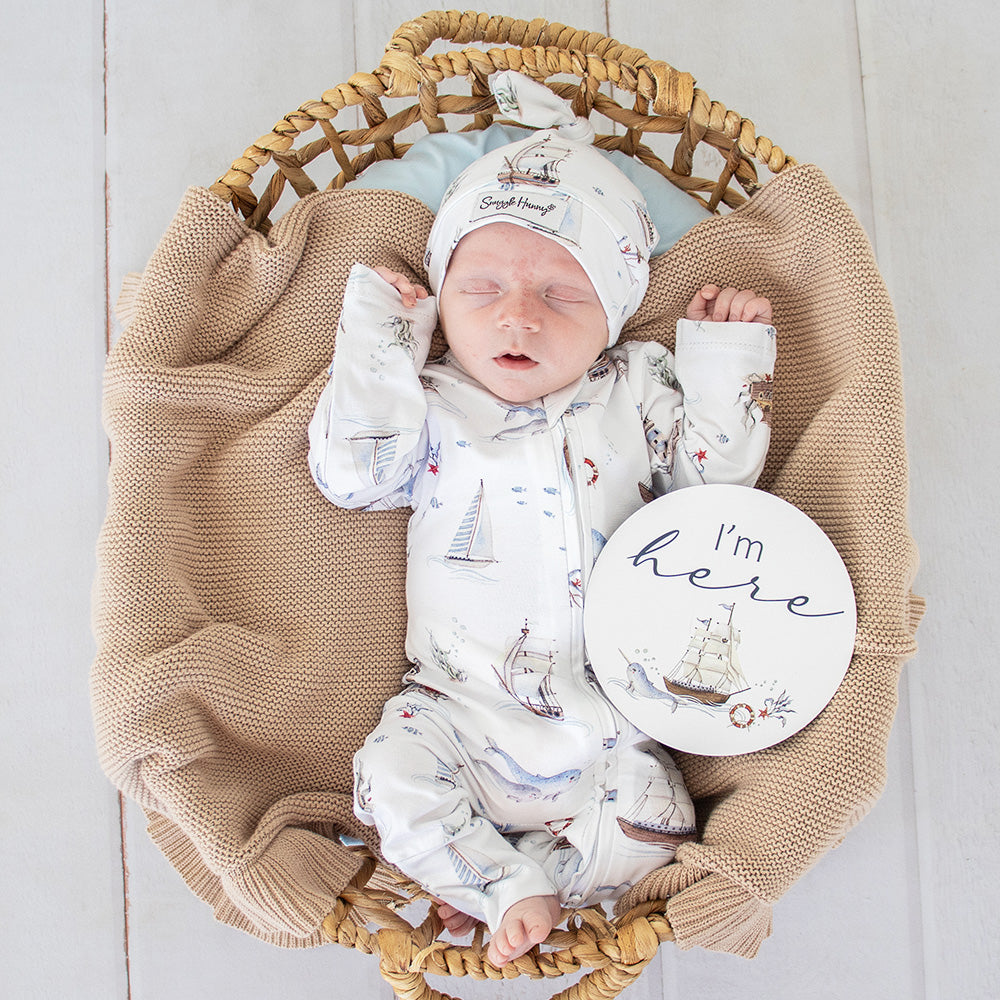 Set Sail Organic Snugglesuit Convertible Romper - View 3
