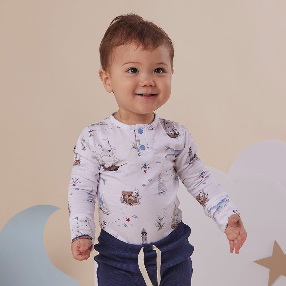 Set Sail Long Sleeve Organic Bodysuit - View 14