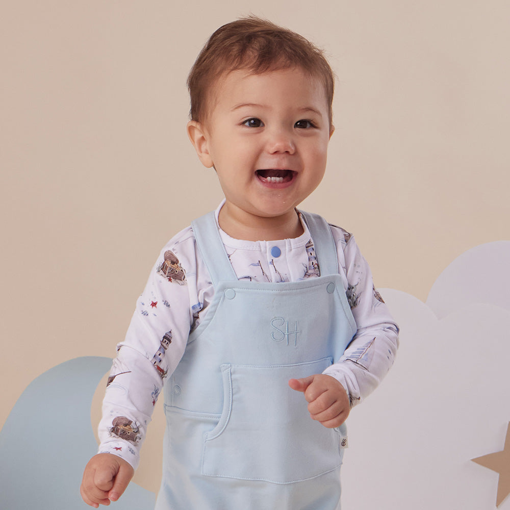 Baby Blue Organic Joey Overalls - View 8