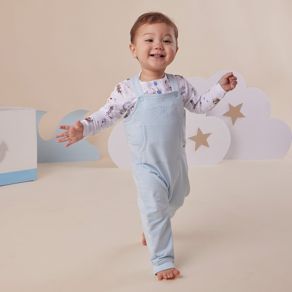 Baby Blue Organic Joey Overalls - View 5