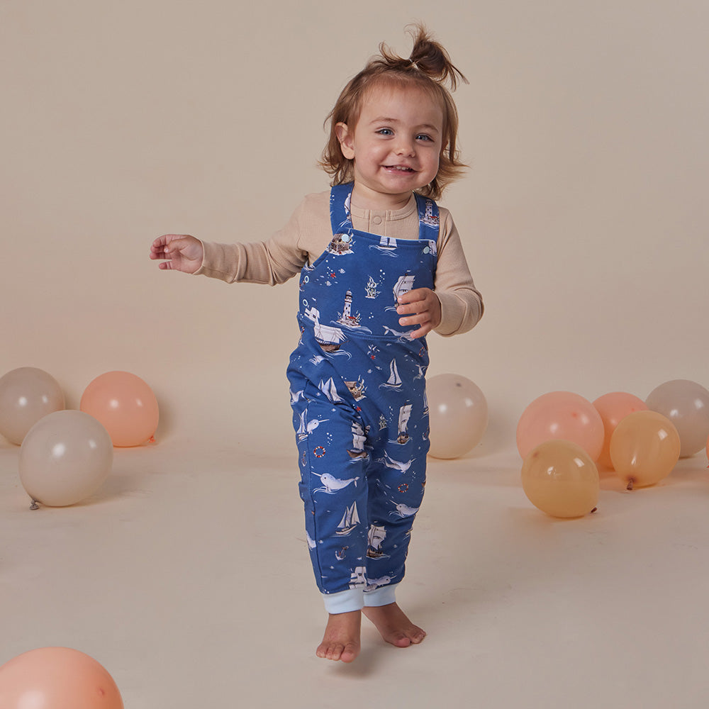 Set Sail Organic Snuggle Overalls - View 7
