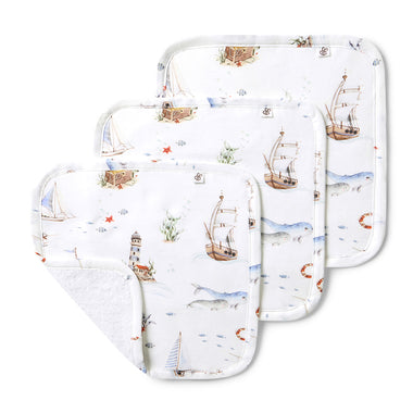 Set Sail Organic Wash Cloths - 3 Pack | Snuggle Hunny