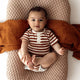 Biscuit Stripe Short Sleeve Organic Bodysuit - Thumbnail 1