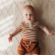 Biscuit Stripe Short Sleeve Organic Bodysuit - Thumbnail 8