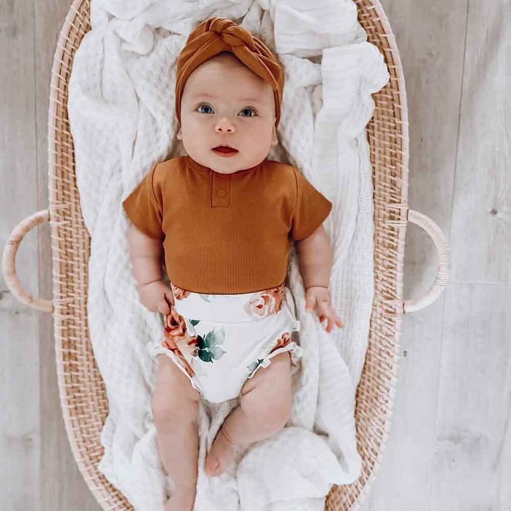 Chestnut Short Sleeve Organic Bodysuit - View 9