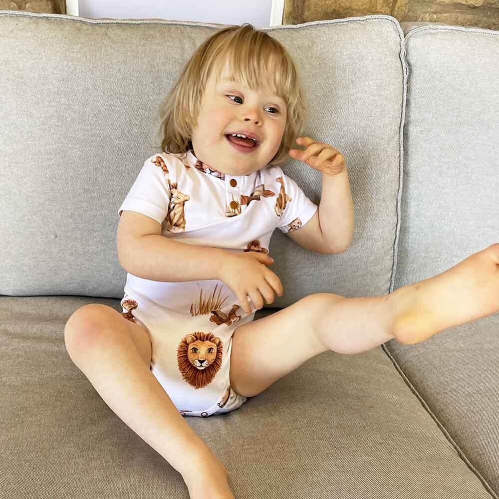 Lion Short Sleeve Organic Bodysuit - View 7