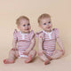 Rose Milk Stripe Short Sleeve Organic Bodysuit - Thumbnail 3