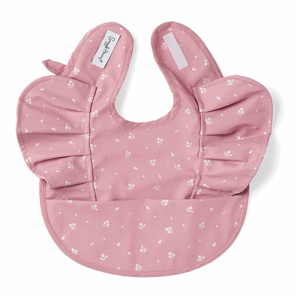 Pink Fleur Frill Snuggle Bib - View 2