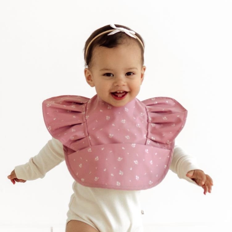 Pink Fleur Frill Snuggle Bib - View 4