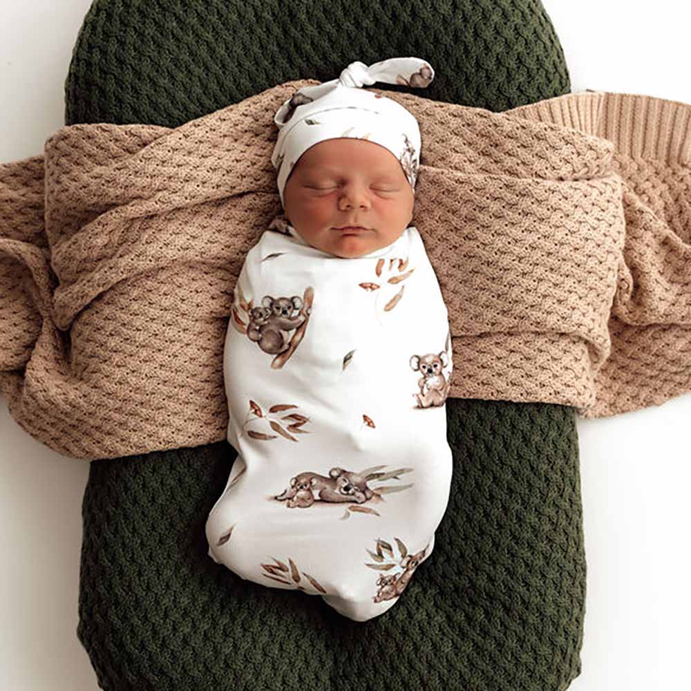 Koala Organic Snuggle Swaddle & Beanie Set | Snuggle Hunny