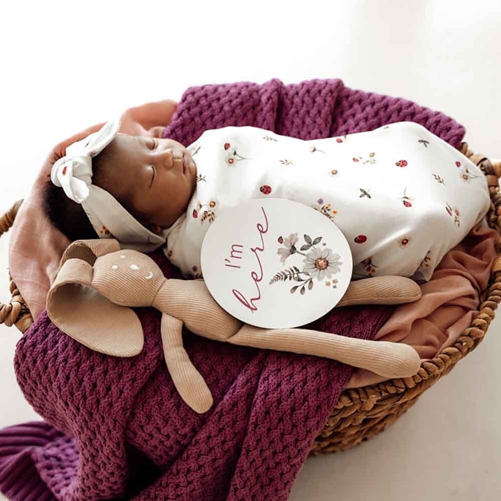 Ladybug Organic Snuggle Swaddle & Topknot Set - View 7