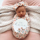 Spring Floral Organic Snuggle Swaddle & Topknot Set - Thumbnail 4