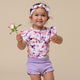 Blushing Beauty Short Sleeve Organic Bodysuit with Frill - Thumbnail 4