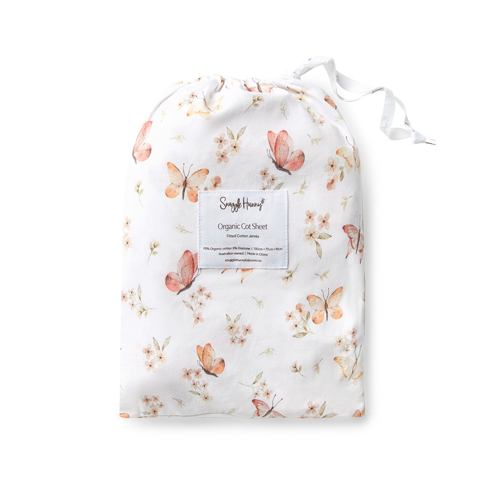 Butterfly Organic Fitted Cot Sheet - View 3