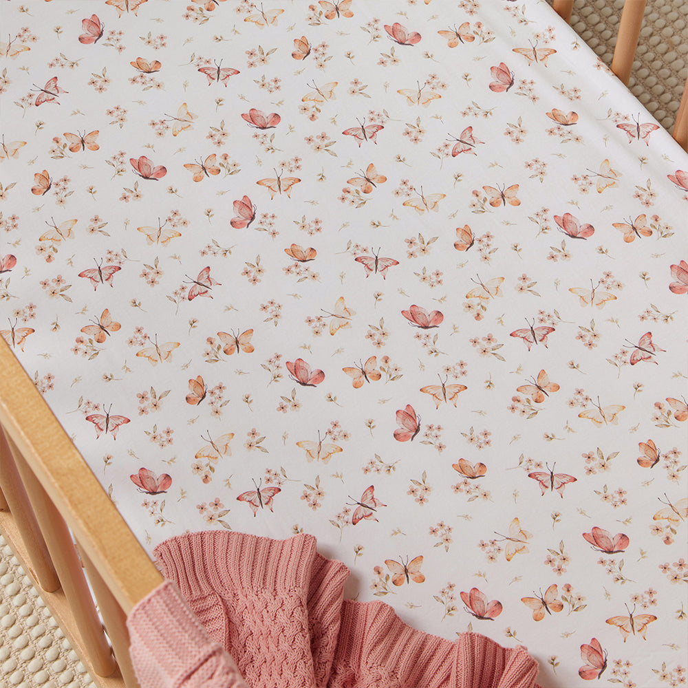 Butterfly Organic Fitted Cot Sheet - View 2