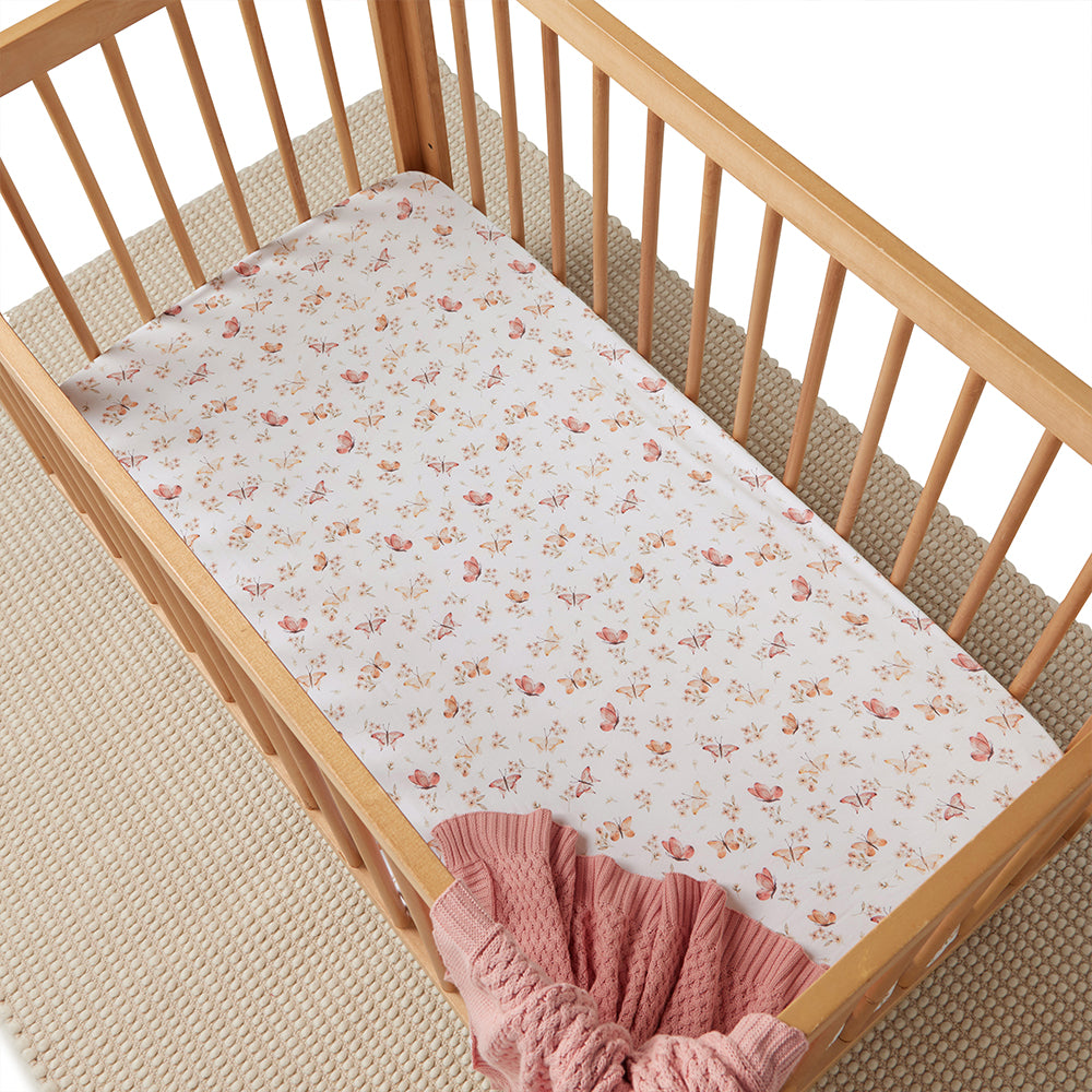 Butterfly Organic Fitted Cot Sheet - View 4