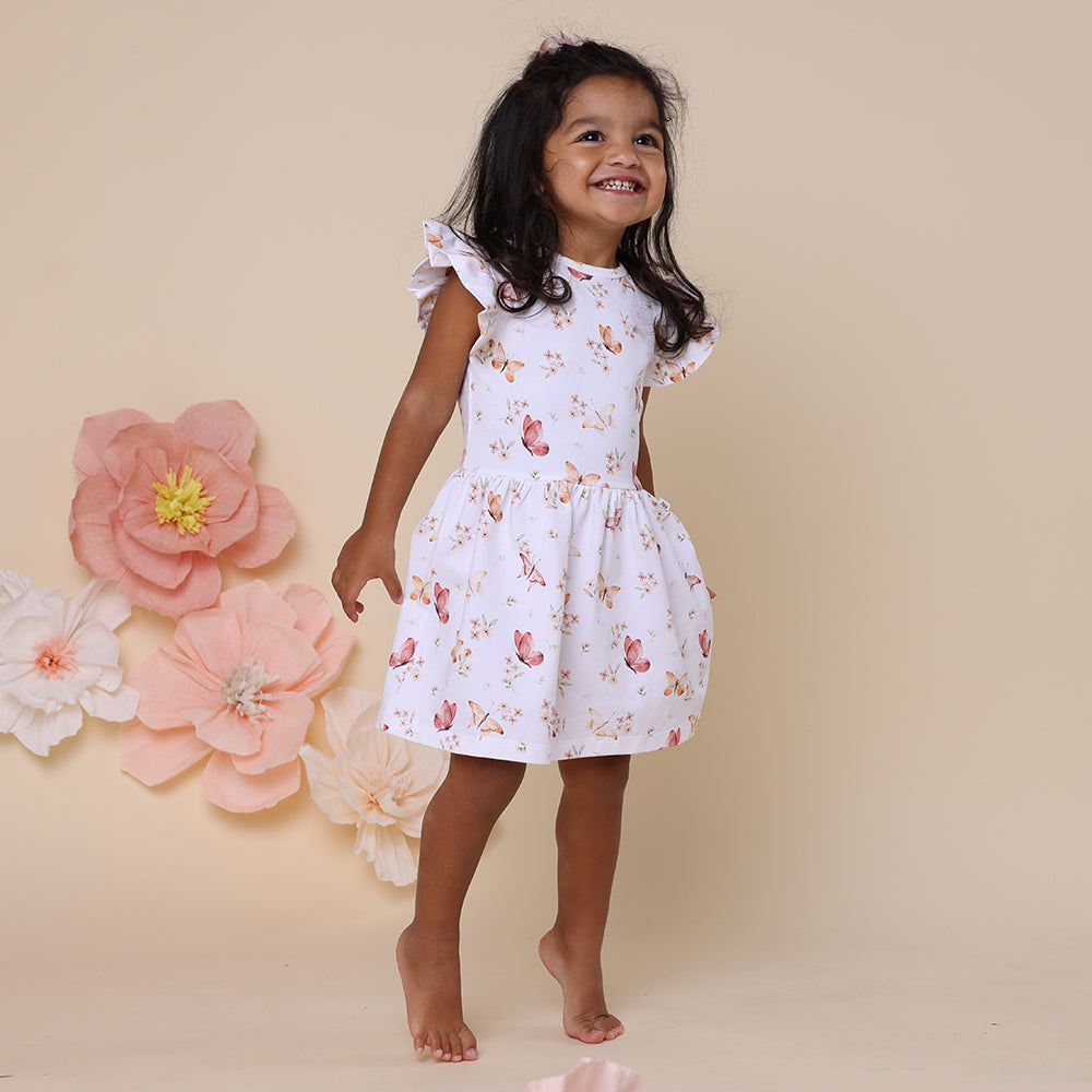 Butterfly Short Sleeve Organic Dress - View 3