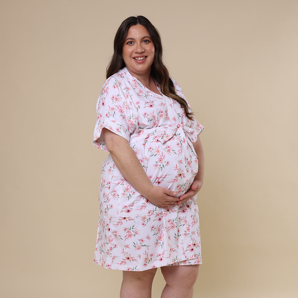 Camille Organic Maternity Robe - View 6