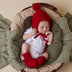Baby wearing Candy Cane Short Sleeve Organic Bodysuit
