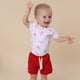Candy Cane Short Sleeve Organic Bodysuit - Thumbnail 4