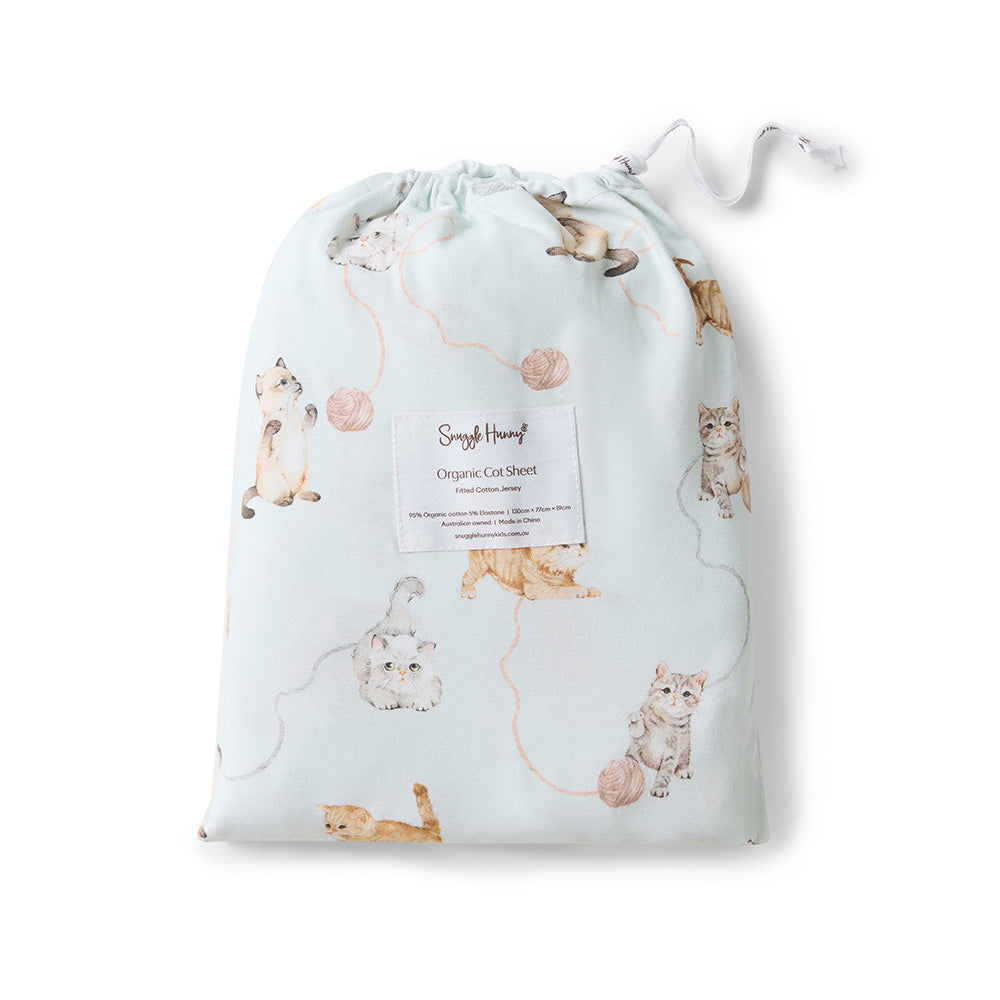 Kittens Organic Fitted Cot Sheet - View 7