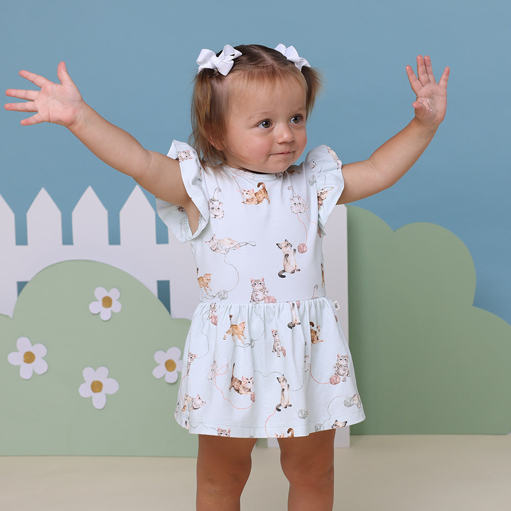 Kittens Short Sleeve Organic Dress - View 4