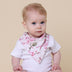Toddler wearing Cherry Blossom Organic Dribble Bib