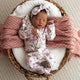 Cherry Blossom Organic Snuggle Sleepsuit Zip Footie with Frill - Thumbnail 1