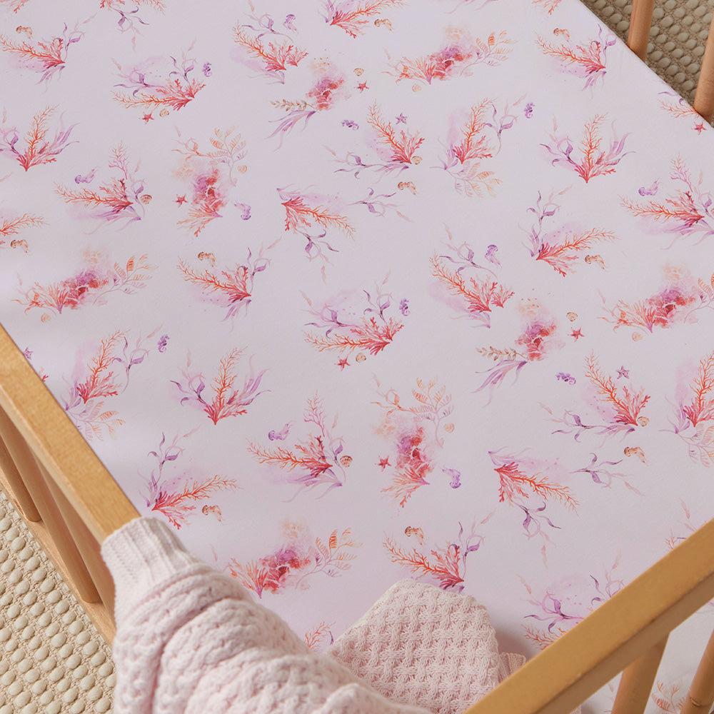Coral Organic Fitted Cot Sheet - View 6