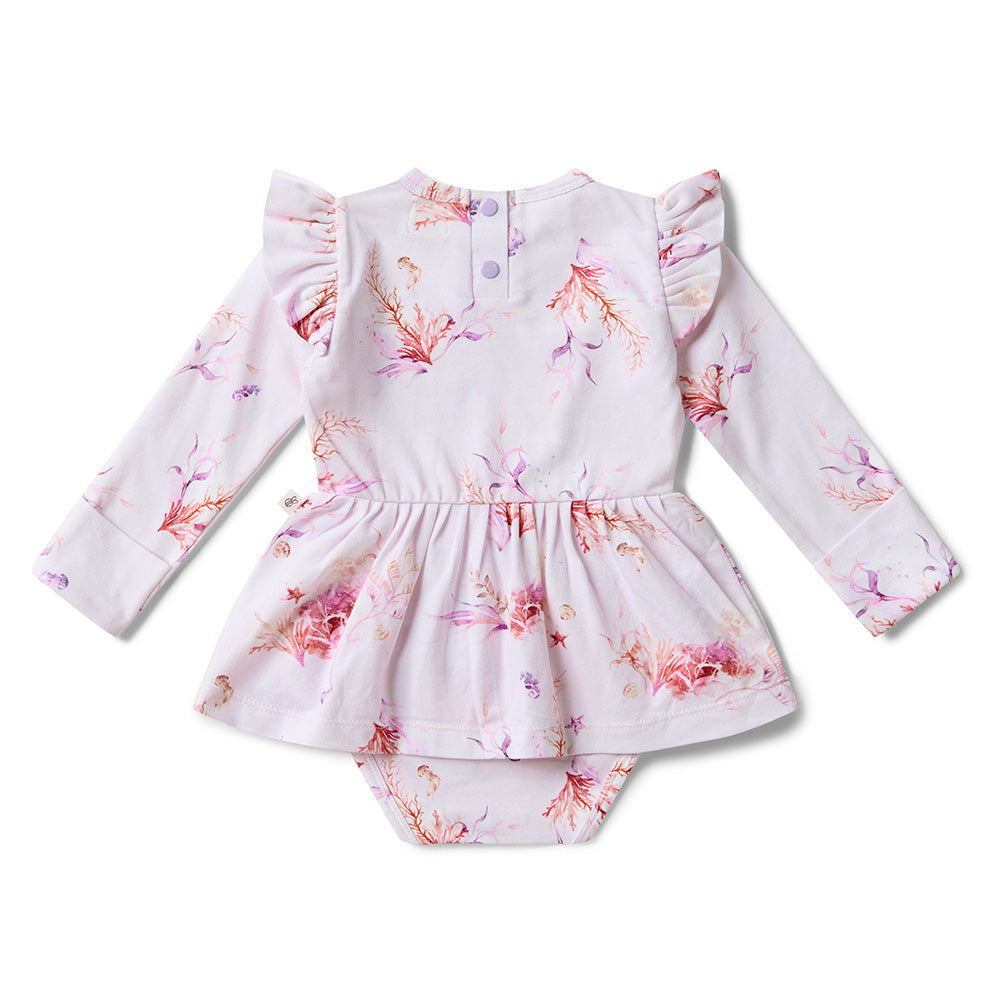 Coral Long Sleeve Organic Dress - View 10
