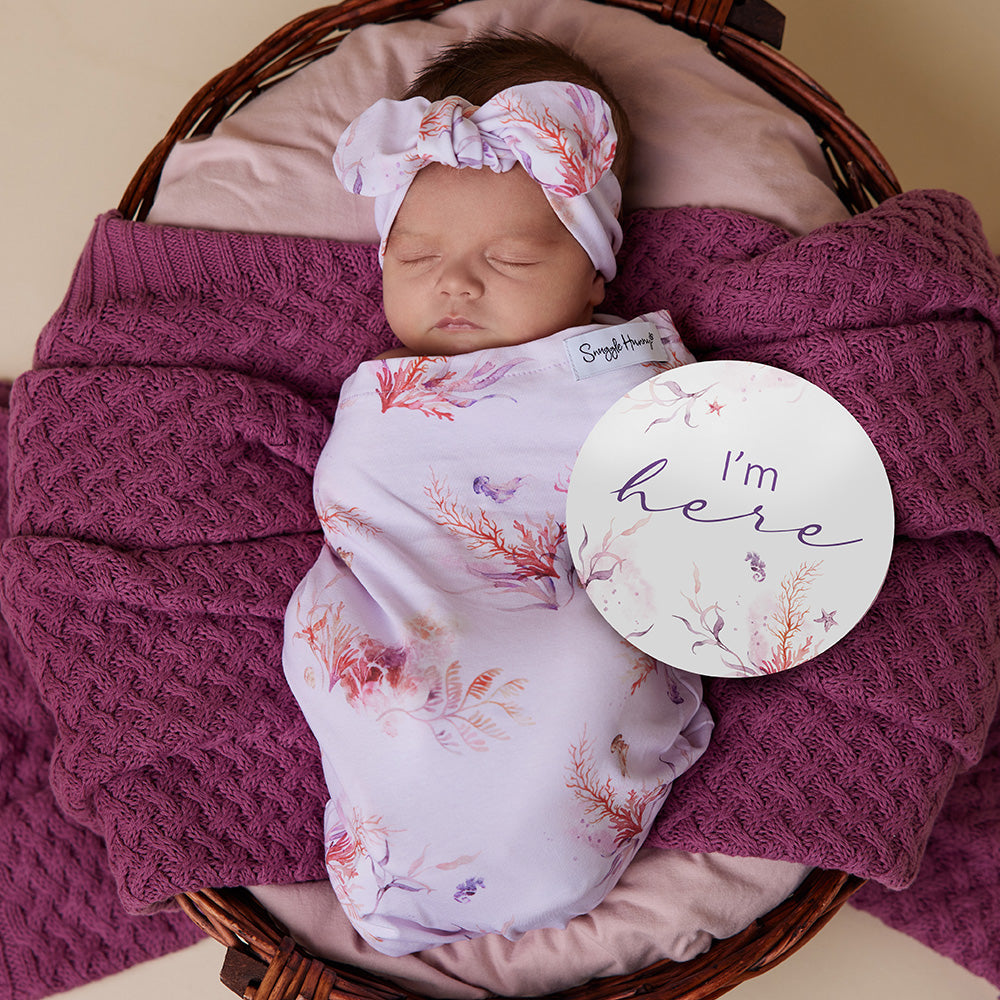 Coral Organic Snuggle Swaddle & Topknot Set - View 6