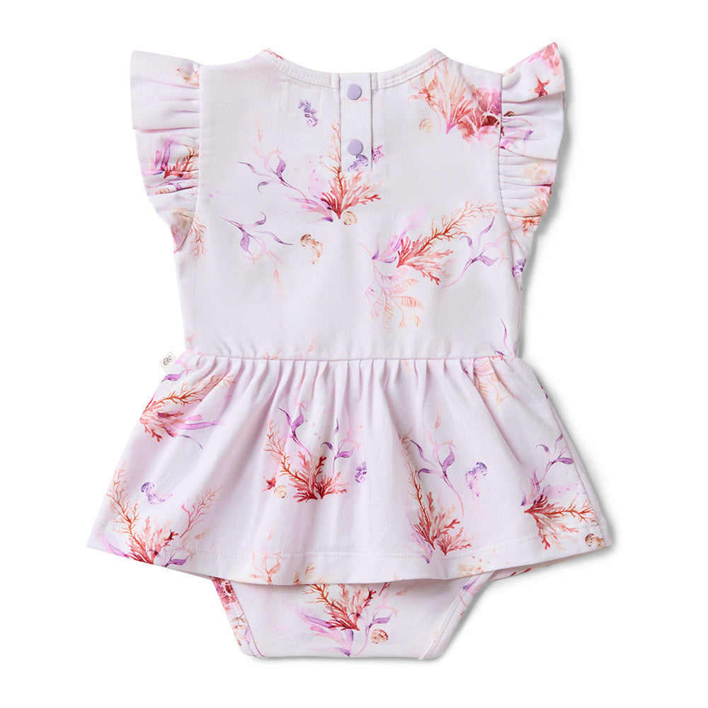 Coral Short Sleeve Organic Dress - View 10