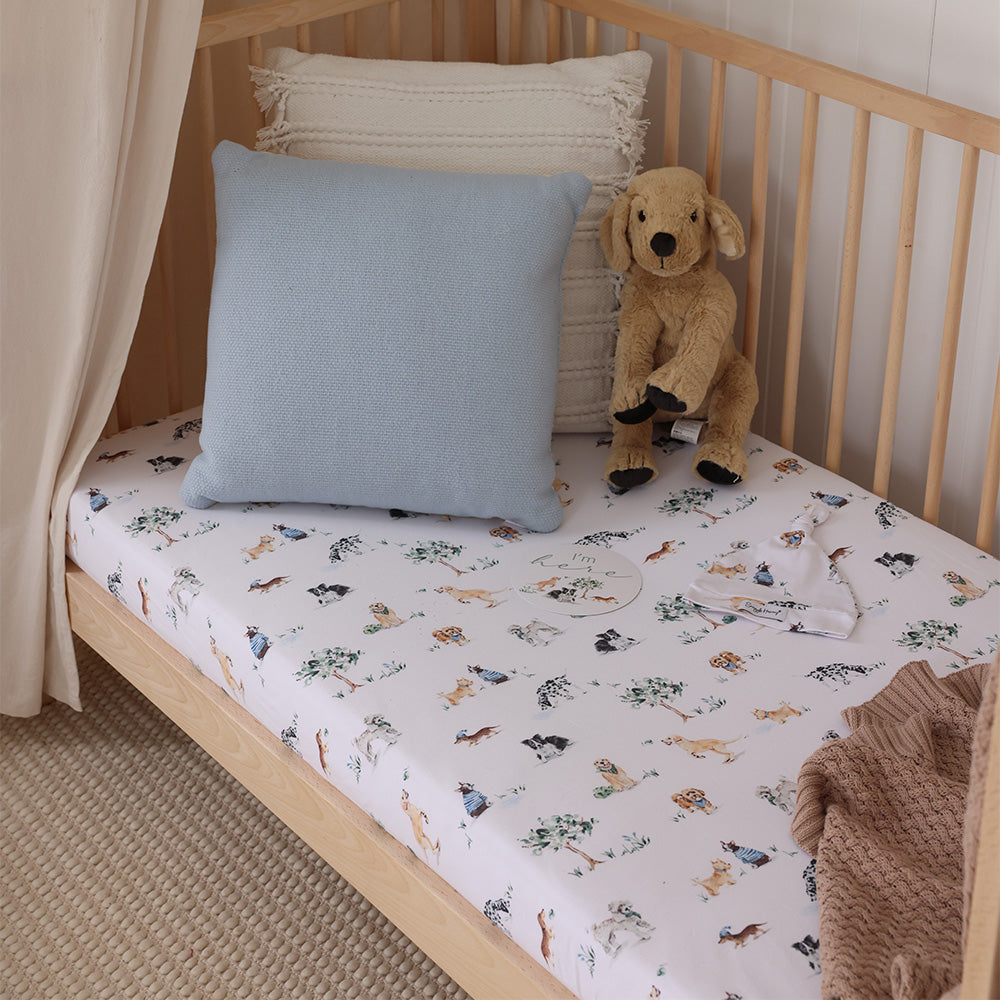 Dog Park Organic Fitted Cot Sheet - View 2