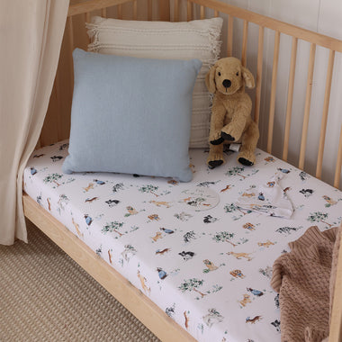 Dog Park Organic Fitted Cot Sheet | Snuggle Hunny