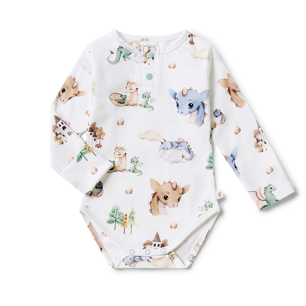 Dragon Long Sleeve Organic Bodysuit - View 4