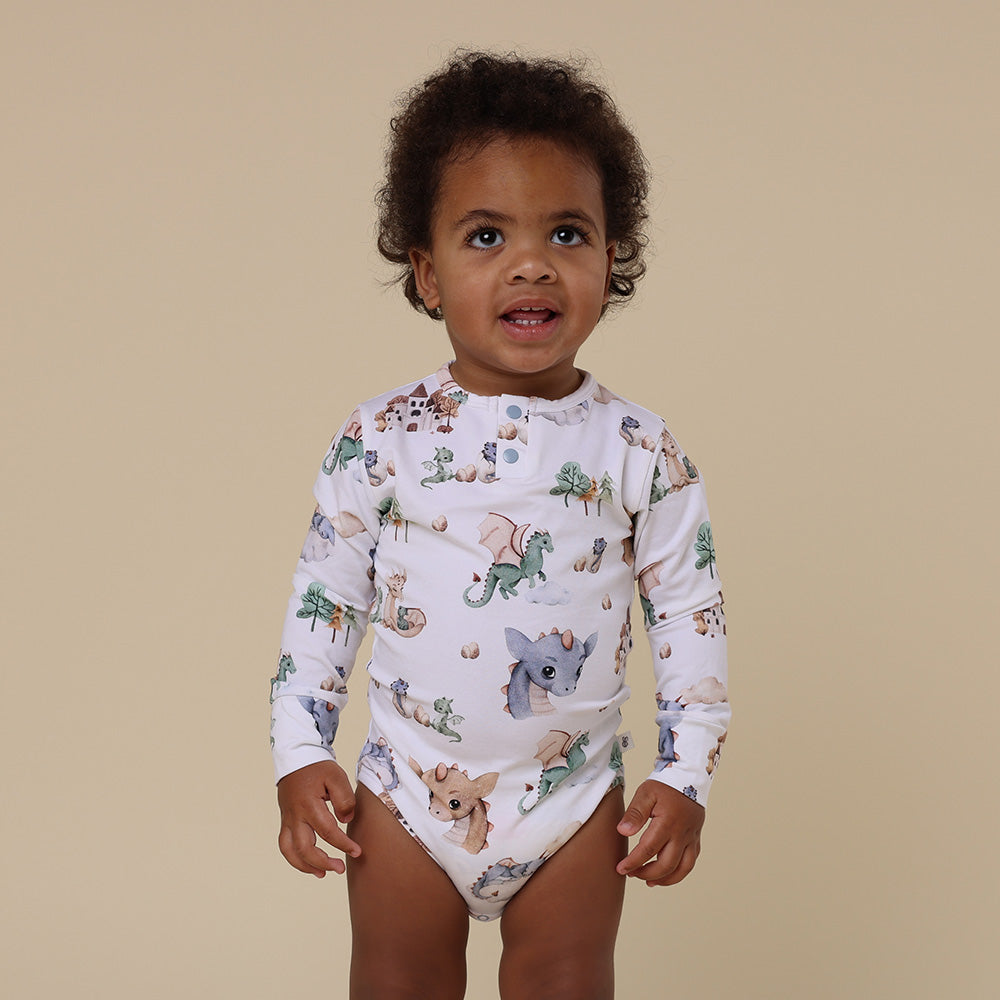 Dragon Long Sleeve Organic Bodysuit - View 3