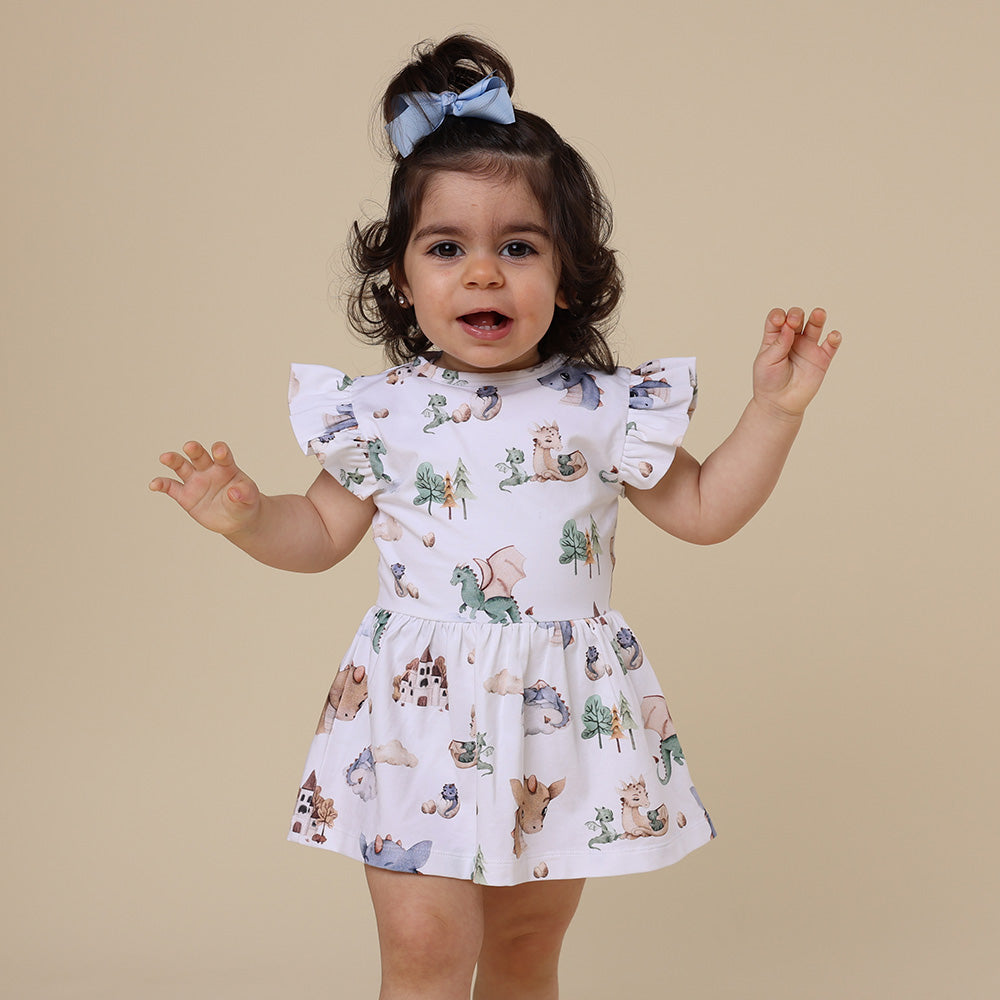 Dragon Short Sleeve Organic Dress - View 3