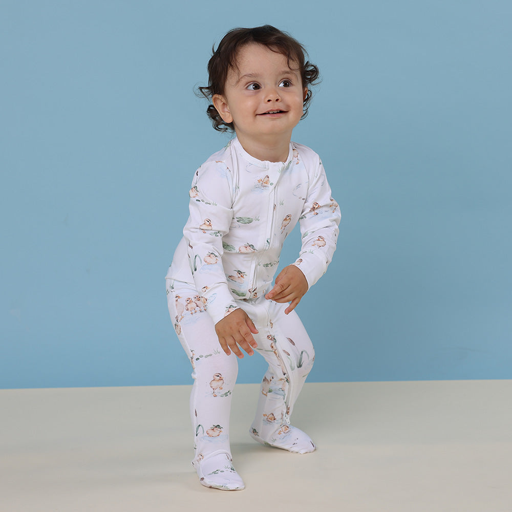 Duck Pond Organic Snuggle Sleepsuit Zip Footie - View 5