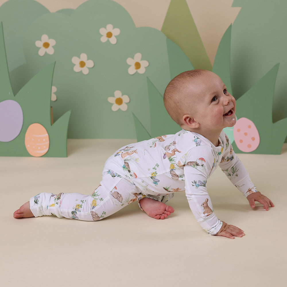 Easter Bunnies Organic Snugglesuit Convertible Romper - View 4