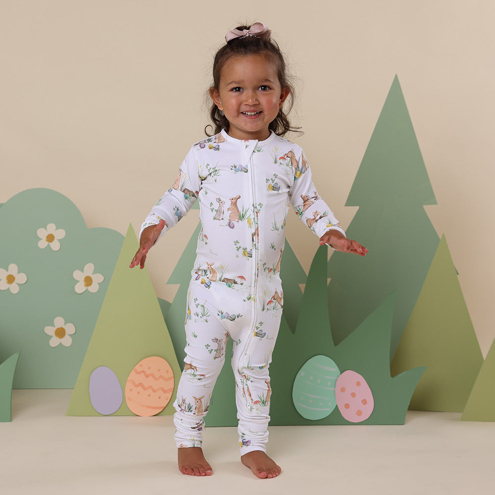 Easter Bunnies Organic Snugglesuit Convertible Romper - View 8