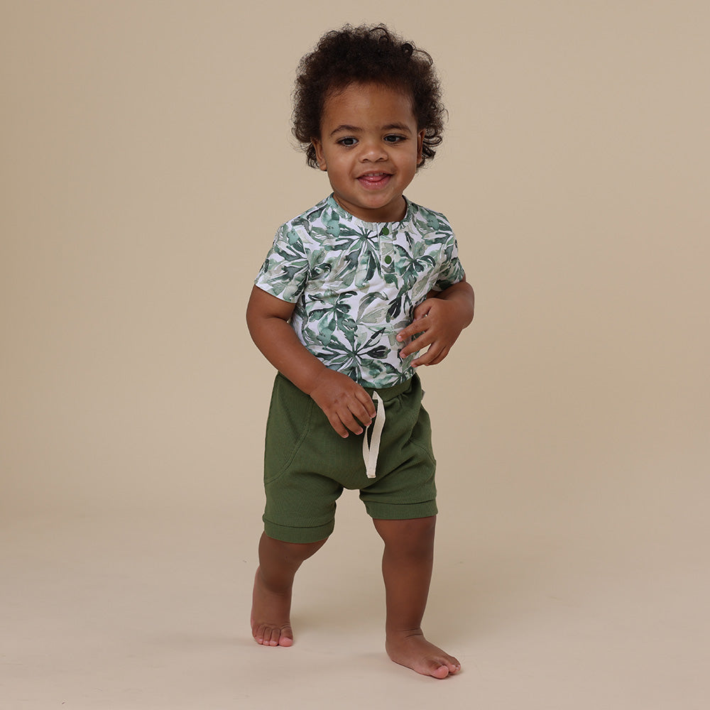 Evergreen Short Sleeve Organic Bodysuit - View 8