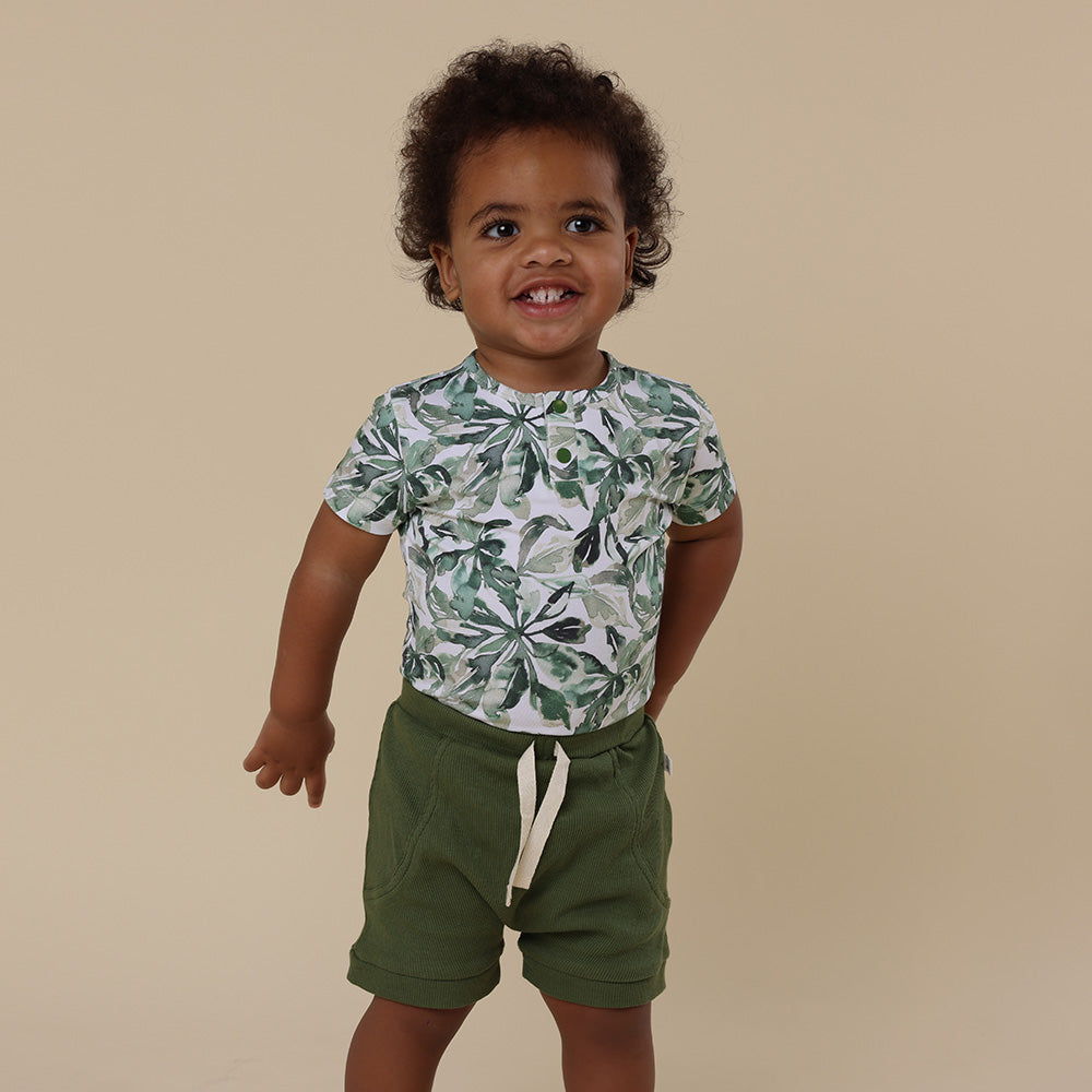 Evergreen Short Sleeve Organic Bodysuit - View 3