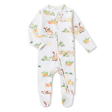 Farm Organic Snuggle Sleepsuit Zip Footie | Snuggle Hunny