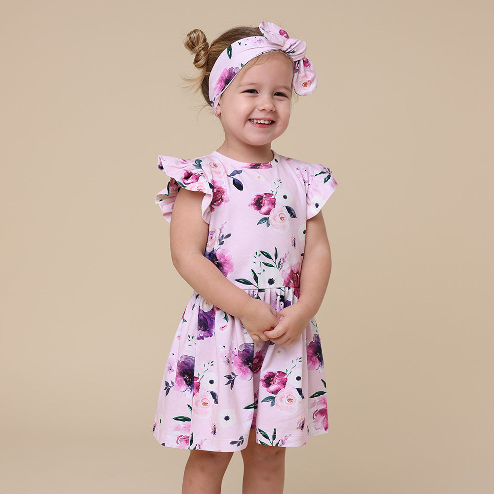 Floral Kiss Short Sleeve Organic Dress - View 1